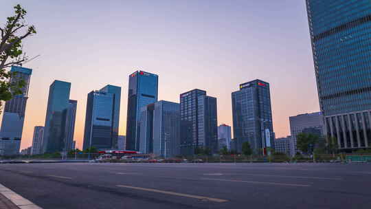 8K山东济南经十路高楼车流夜景