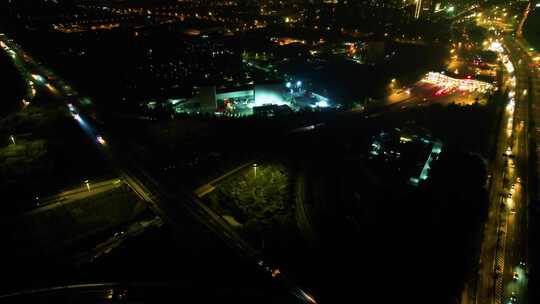 杭州下沙立交桥绕城高速夜景视频素材