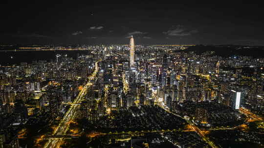 深圳福田区夜景航拍