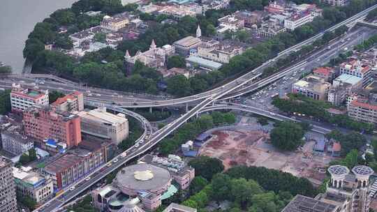 广州城市道路航拍