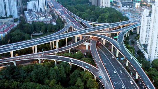 7-16上海延安高架桥视频素材模板下载