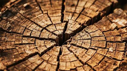 树木年轮的岁月痕迹木材纹理树龄唯美年轮