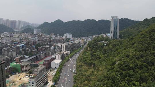 航拍贵阳城市交通