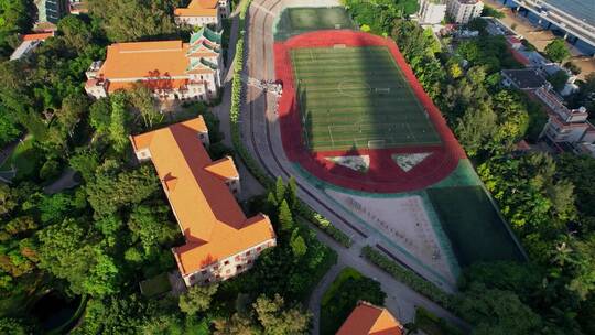 厦门航拍厦门大学建筑风光