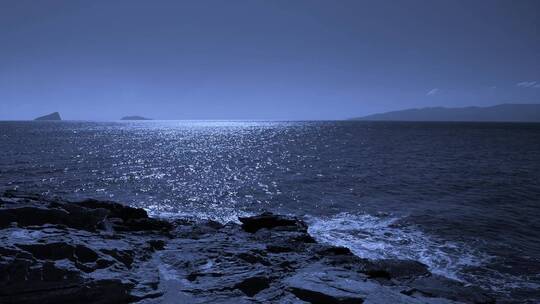 夜景海岸唯美