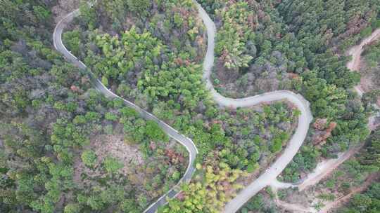 俯拍蜿蜒盘山公路4K航拍