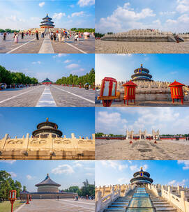 北京天坛穿梭大范围移动延时合集高清在线视频素材下载