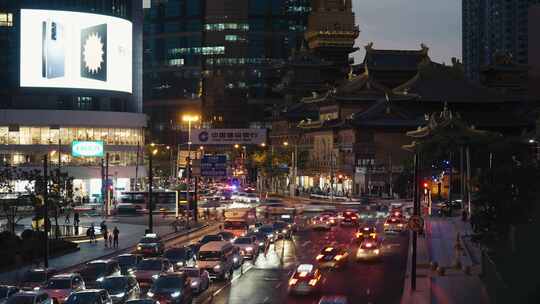 车流交通马路堵车都市城市生活夜晚夜景城市