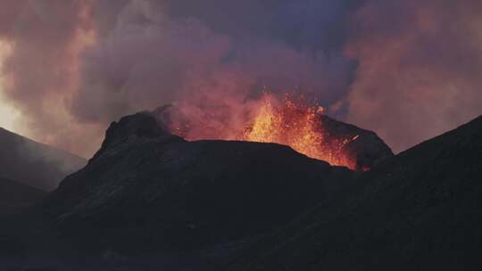 火山，熔岩流，火山，喷发