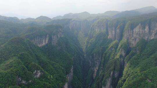 旅游景区湖南张家界大峡谷航拍