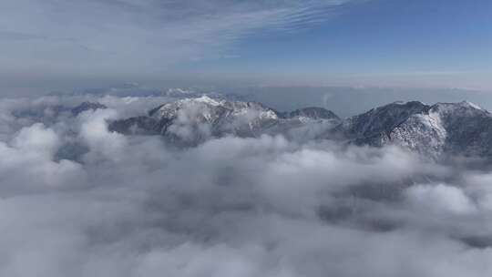 秦岭朱雀国家森林公园（冰晶顶）雪景航拍