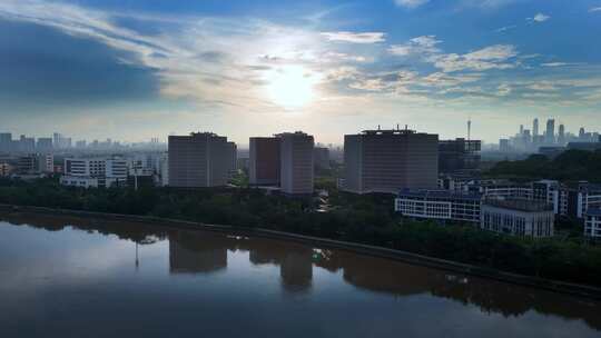 广州生物岛大学城航拍