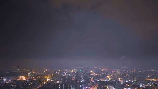 晚霞 云层 黄昏 日落 天空 城市 海口视频素材模板下载