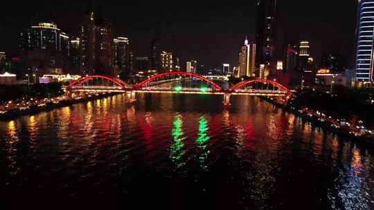 广州夜景航拍素材