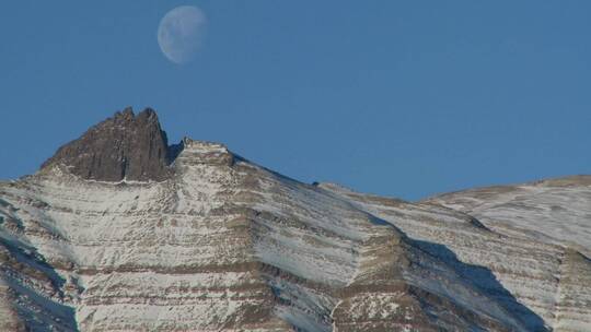 满月从安第斯山脉升起