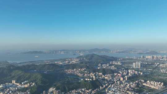 东莞虎门威远岛大景航拍虎门镇山峰虎门大桥