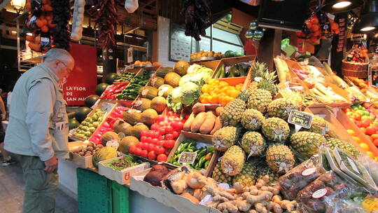 马德里西班牙人和水果市场
