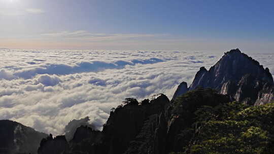 实拍黄山云海 黄山日出 云海日出