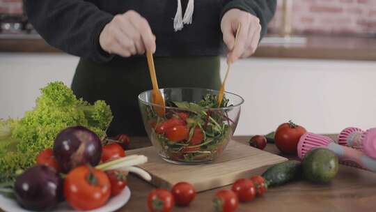蔬菜沙拉 沙拉制作视频素材模板下载