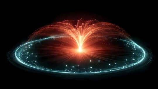 数据光纤能量汇聚绽放科技感十足