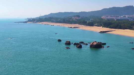 东海大海海边海水海浪沙滩海滩航拍风景唯美