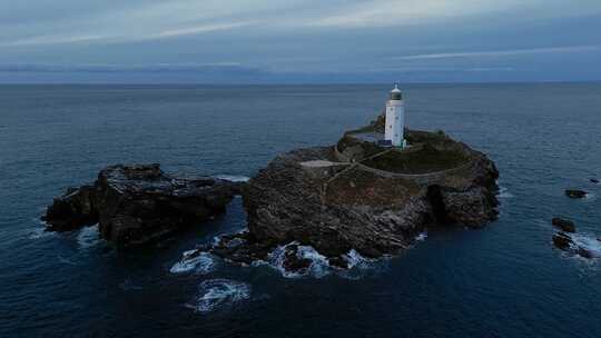 灯塔，海洋， Godrevy，岛