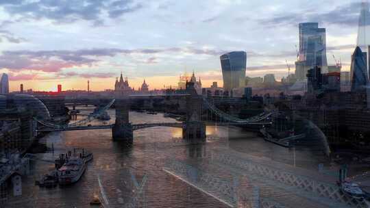 4K英国首都伦敦超长航拍合集视频素材模板下载