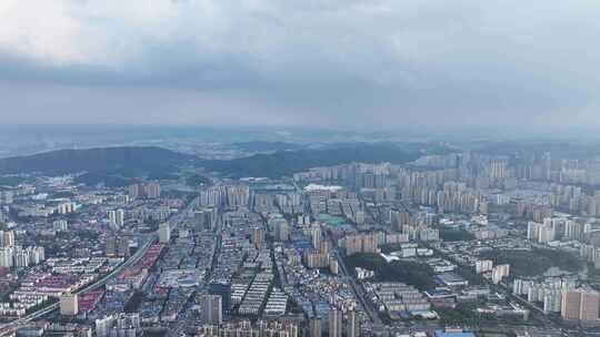 4K航拍暴风雨后长沙城市岳麓区全景合集