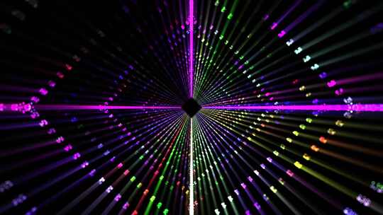 环状炫目多色闪闪发光电影隧道
