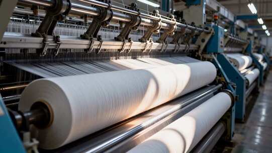 工厂纺织机器生产线画面