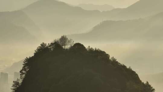 日出 朝霞 晨雾 早晨