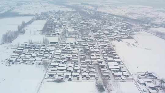 航拍  雪屋 雪景 冬天景色 雪后的村庄