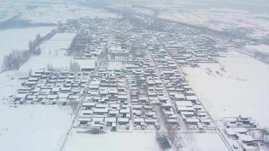 航拍  雪屋 雪景 冬天景色 雪后的村庄视频素材模板下载