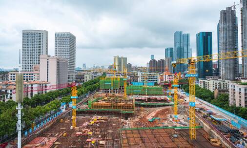 城市建筑工地施工延时