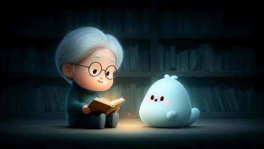 老人与精灵共读温馨治愈的睡前故事