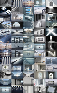 高端地产建筑光影艺术空间室内极简概念设计高清在线视频素材下载