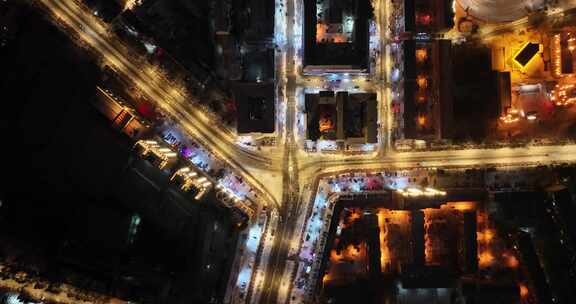 黑河市夜景航拍