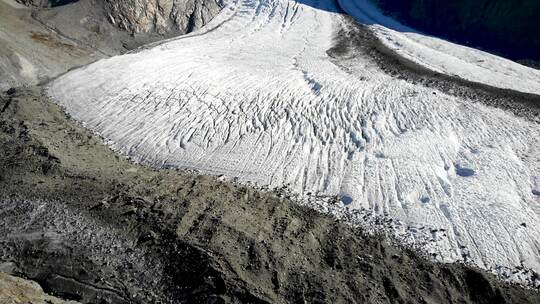 瑞士采尔马特戈尔纳冰川上空，从杜弗斯皮茨俯瞰
