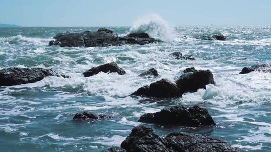 海浪浪花慢镜头