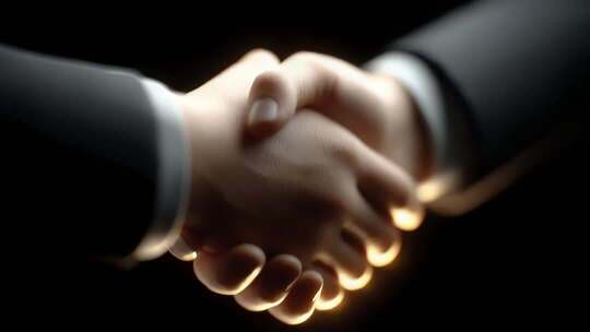 商务合作握手达成共识