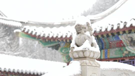 中式古建雪景