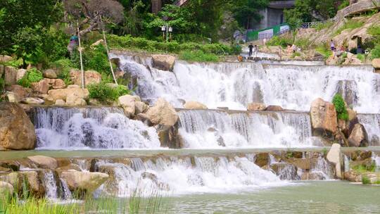 天台著名景点天台山大瀑布风景区自然景观