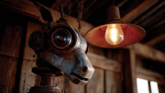 复古机械驴与灯泡的奇幻相遇