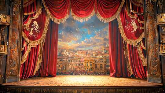 宏伟壮观大气舞台拉近穿梭年会背景片头开场