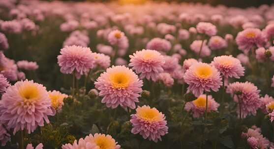 菊花特写秋菊花海花朵花丛向日葵鲜花盛开