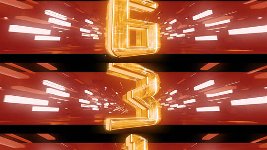 裸眼3D红色倒计时高清AE视频素材下载