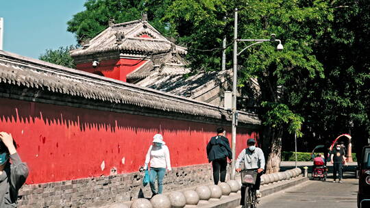 北京胡同 鼓楼红墙