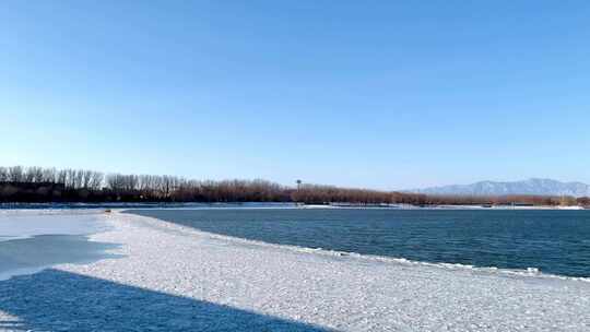 北京冬天雪后冰天雪地雪景视频素材模板下载