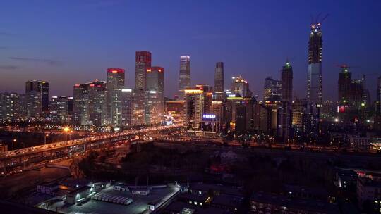 北京国贸建筑夜景风光