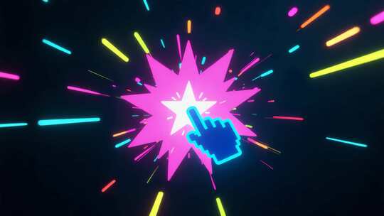 霓虹光效手指点击动画素材